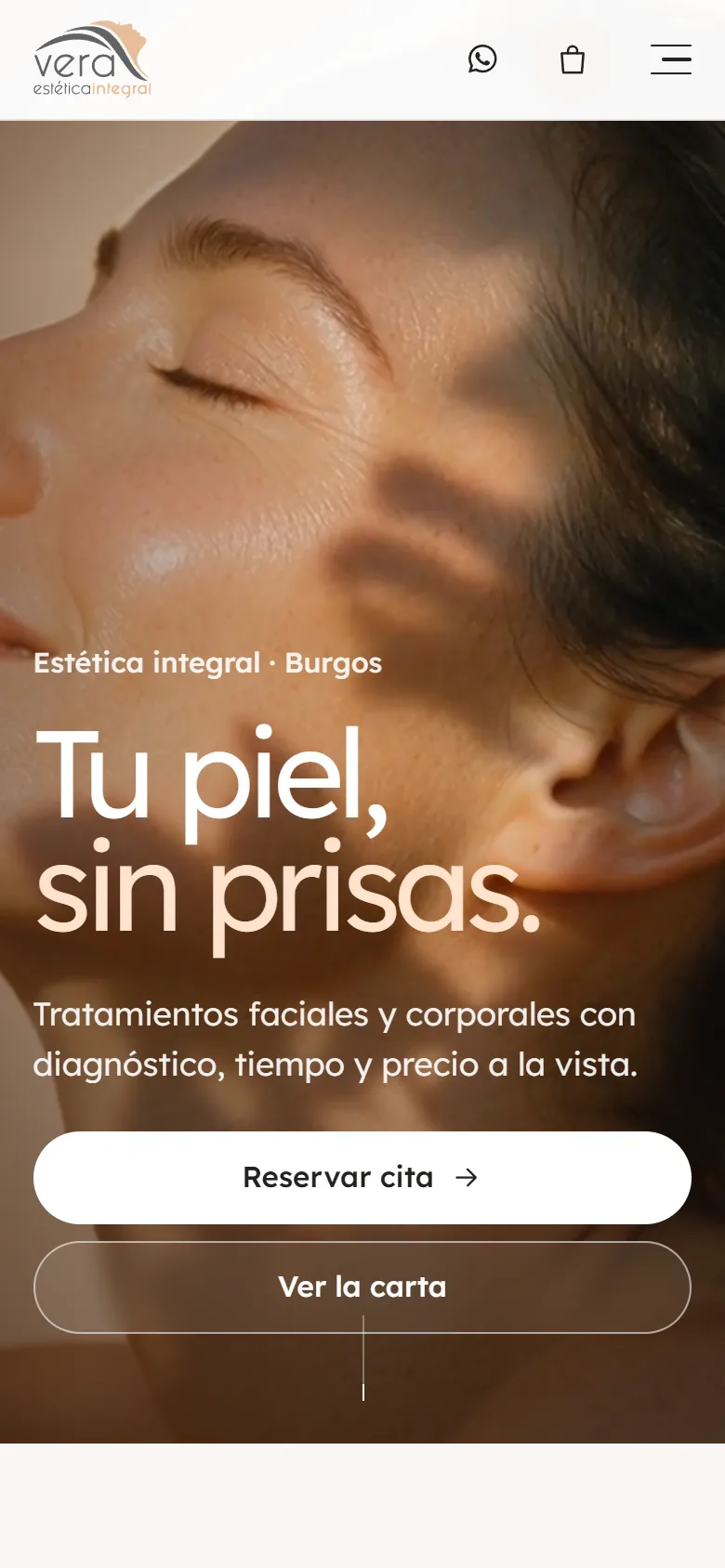 Web de Vera Estética Integral (móvil)